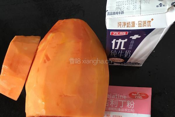 木瓜牛奶冻的做法图解1
