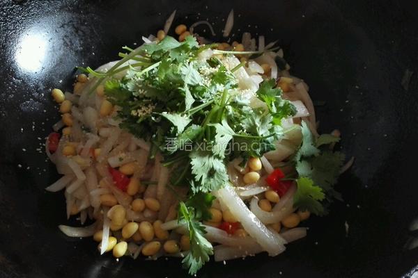 白萝卜丝炒黄豆的做法图解6