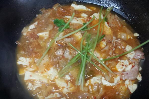 辣白菜豆腐汤的做法图解11