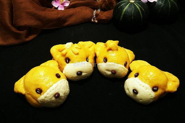 小熊南瓜豆沙包的做法图解12