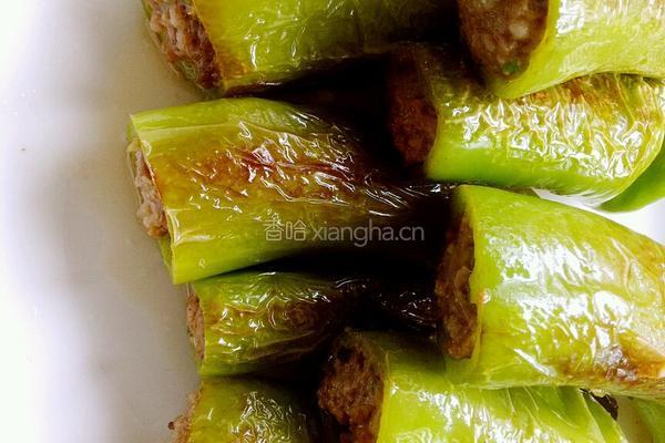 肉酿虎皮青椒的做法图解6