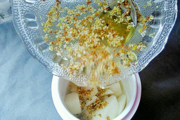冰糖桂花炖梨的做法图解5