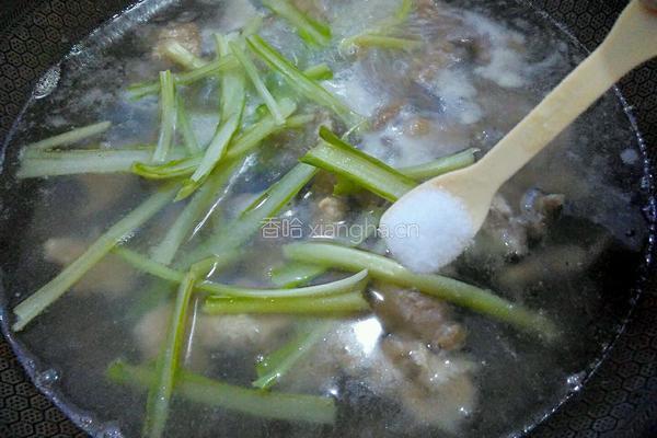 小白菜滑肉汤的做法图解8
