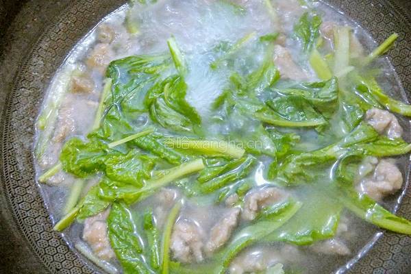 小白菜滑肉汤的做法图解11