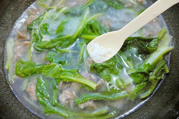 小白菜滑肉汤的做法图解12