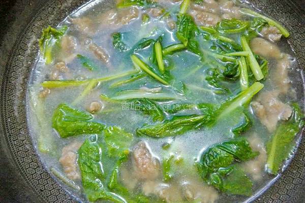 小白菜滑肉汤的做法图解14