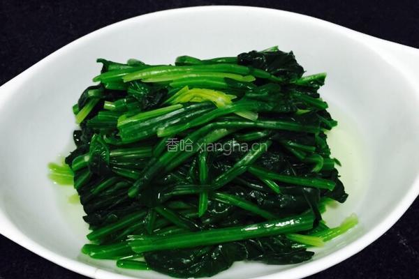 姜蒜香汁菠菜的做法图解6