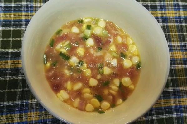 玉米肉粒鸡蛋煎饼的做法图解3