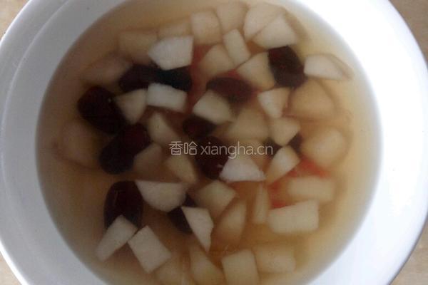 红枣雪梨炖冰糖的做法图解5