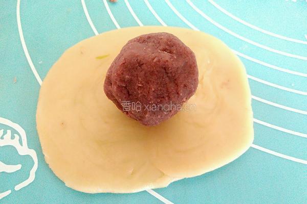 白皮红豆 紫薯饼的做法图解13
