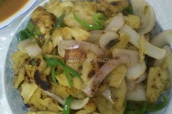 洋葱青椒炒饼的做法图解4