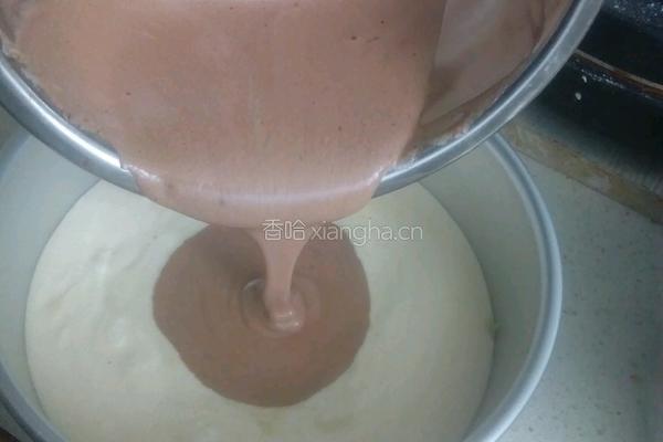 八寸三色戚风蛋糕的做法图解13