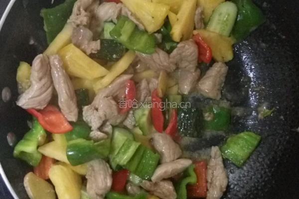菠萝炒肉的做法图解6