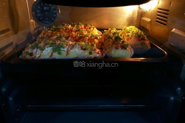 葱香火腿芝士面包的做法图解21
