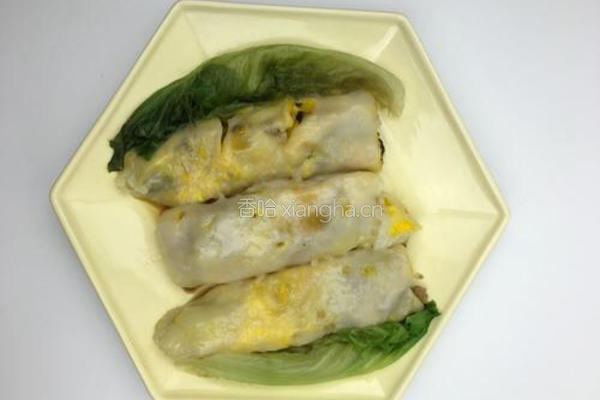 自制香菇猪肉鸡蛋肠粉的做法图解6