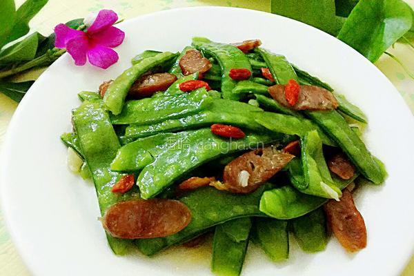 荷兰豆炒腊味的做法图解10