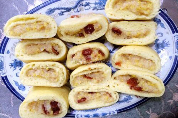 糯米风味腊肠豆渣馒头卷的做法图解19
