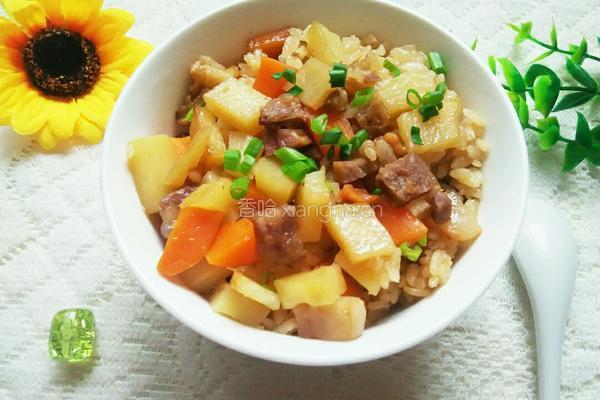腊肉土豆焖饭的做法图解13