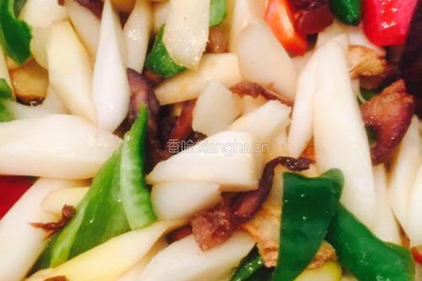 白芦笋炒腊肉的做法图解6