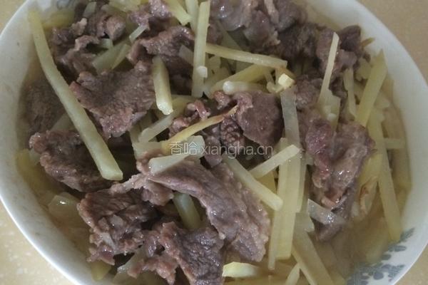 牛肉炒马铃薯丝。的做法图解8