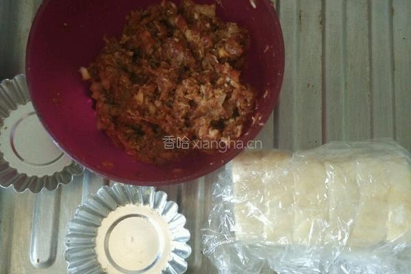 千层酥皮小肉塔的做法图解1