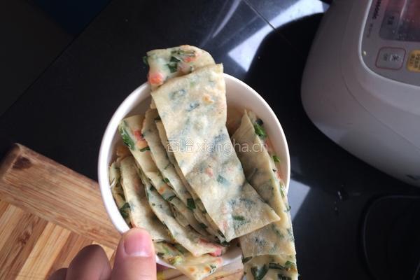 韭菜卷香肠饼的做法图解3