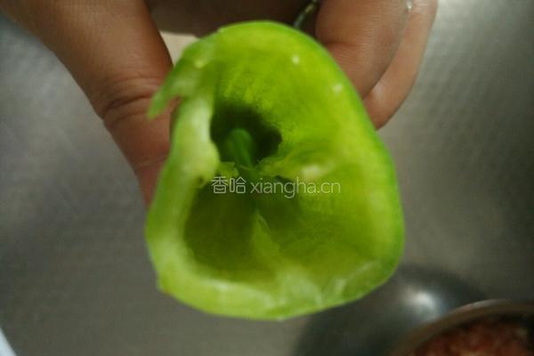 肉酿虎皮尖椒的做法图解3