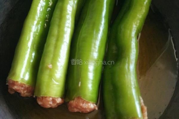 肉酿虎皮尖椒的做法图解11