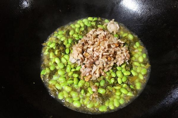 毛豆咸菜炒肉末的做法图解11