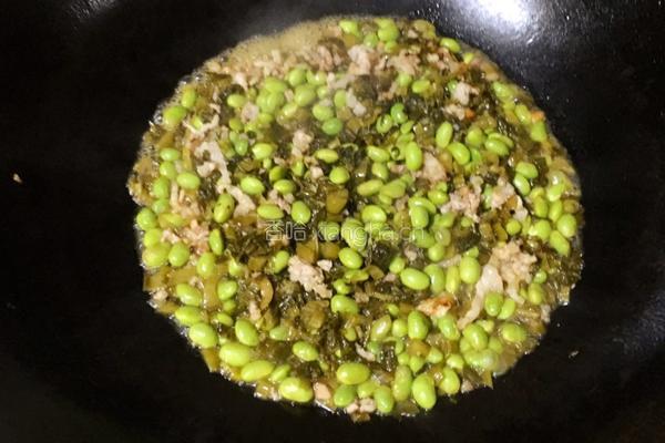 毛豆咸菜炒肉末的做法图解12