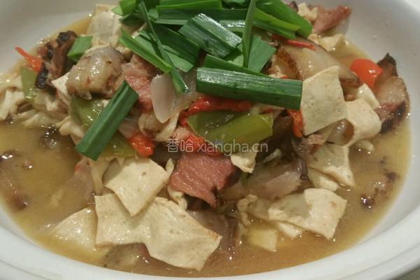 千叶豆腐炖腊肉的做法图解4