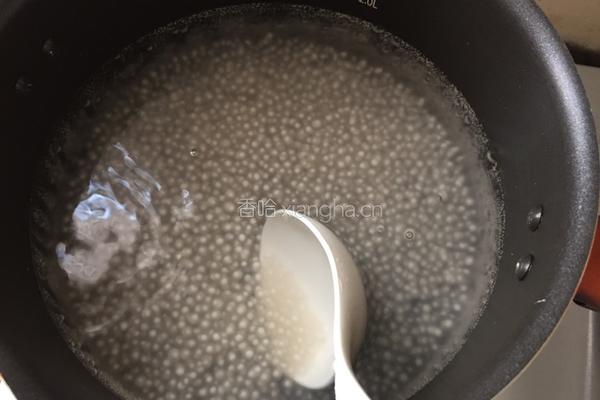 椰汁果肉西米露的做法图解4