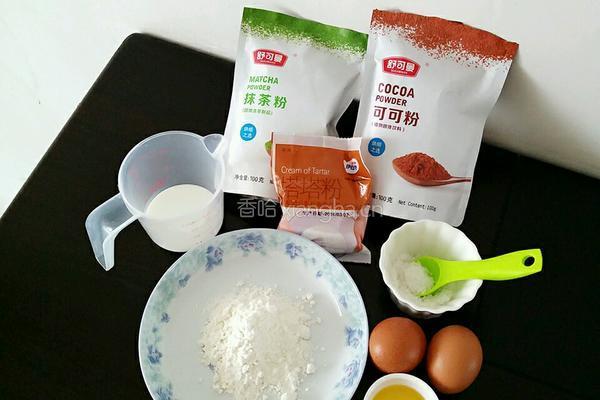 6寸迷彩戚风蛋糕的做法图解1
