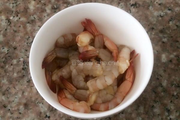 虾仁炒花菜的做法图解2