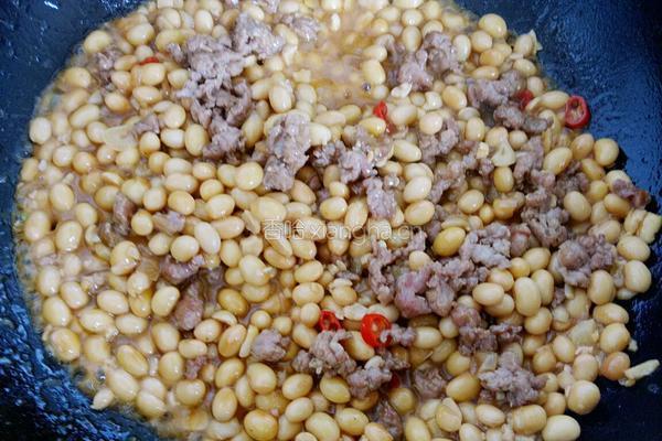 肉末炒黄豆的做法图解10
