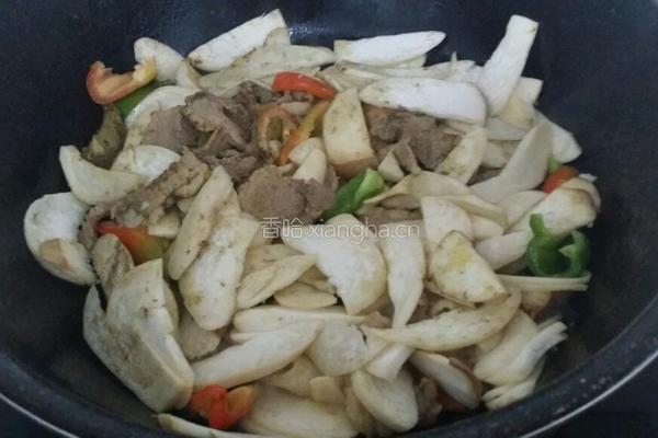 肉炒杏鲍菇的做法图解3
