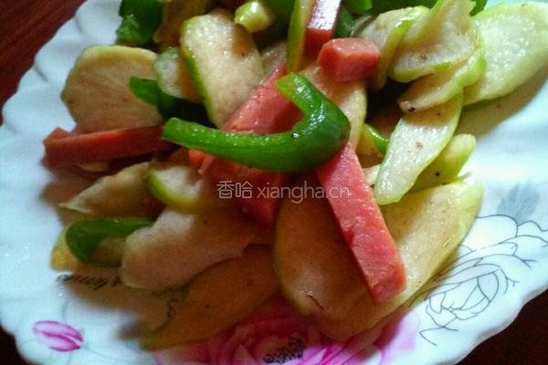 青椒火腿茭白笋的做法图解5