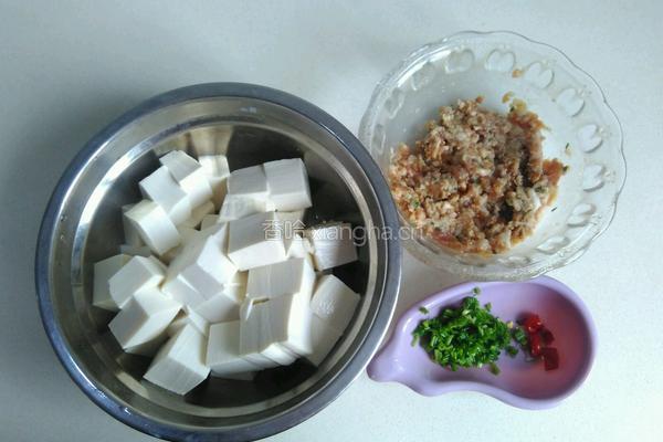 肉末豆腐的做法图解1
