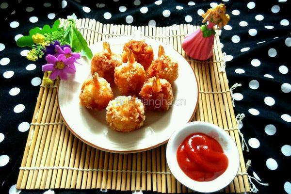 香炸芝士馅土豆虾球的做法图解10
