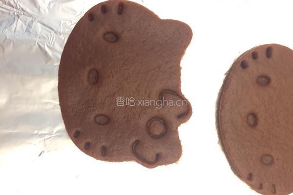 Hello kitty 可可饼干的做法图解4