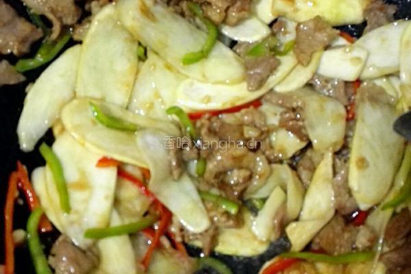 茭白炒肉片的做法图解5