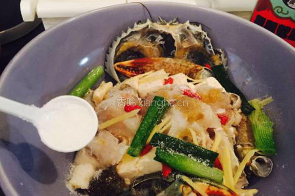 螃蟹烩豆腐的做法图解4