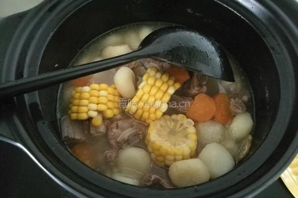 红萝卜玉米马蹄排骨汤的做法图解6