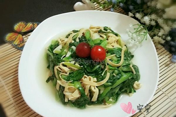 鸡毛菜炒百叶丝的做法图解10