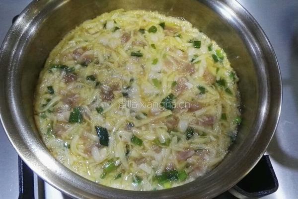 土豆丝肉粒鸡蛋煎饼的做法图解4