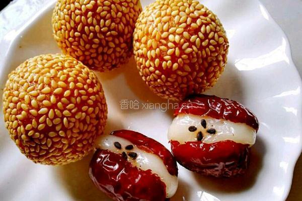 南瓜紫薯陷小麻球的做法图解12