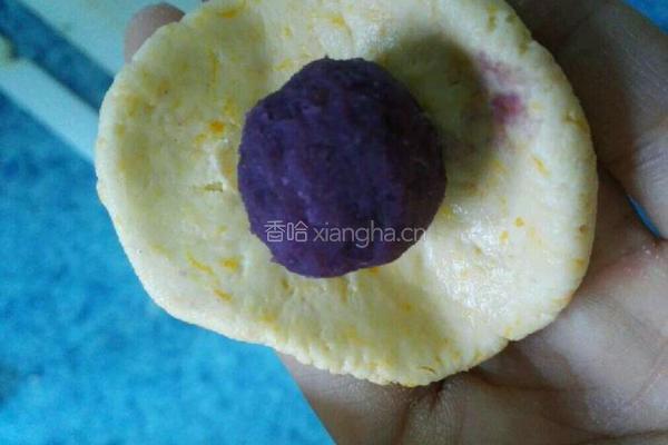 南瓜紫薯陷小麻球的做法图解5