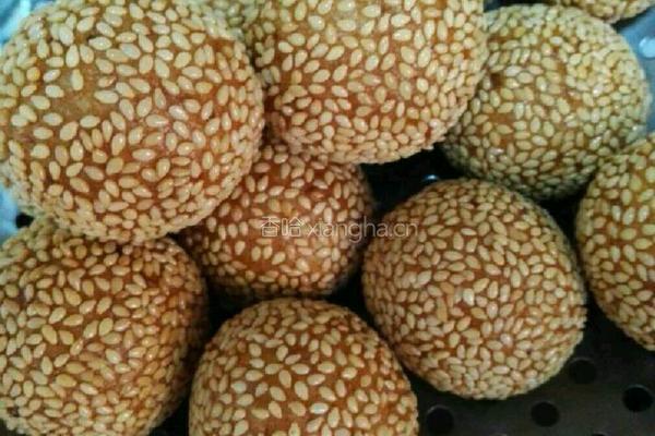 南瓜紫薯陷小麻球的做法图解11