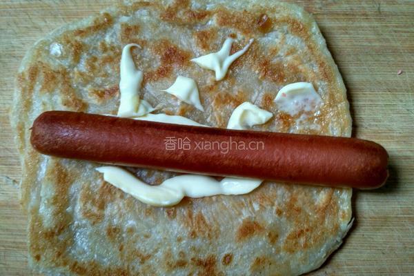火腿蛋手抓饼的做法图解5