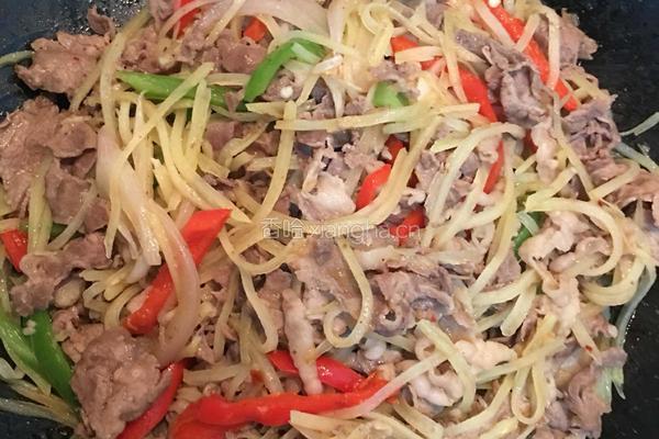 羊肉卷爆炒土豆丝的做法图解5